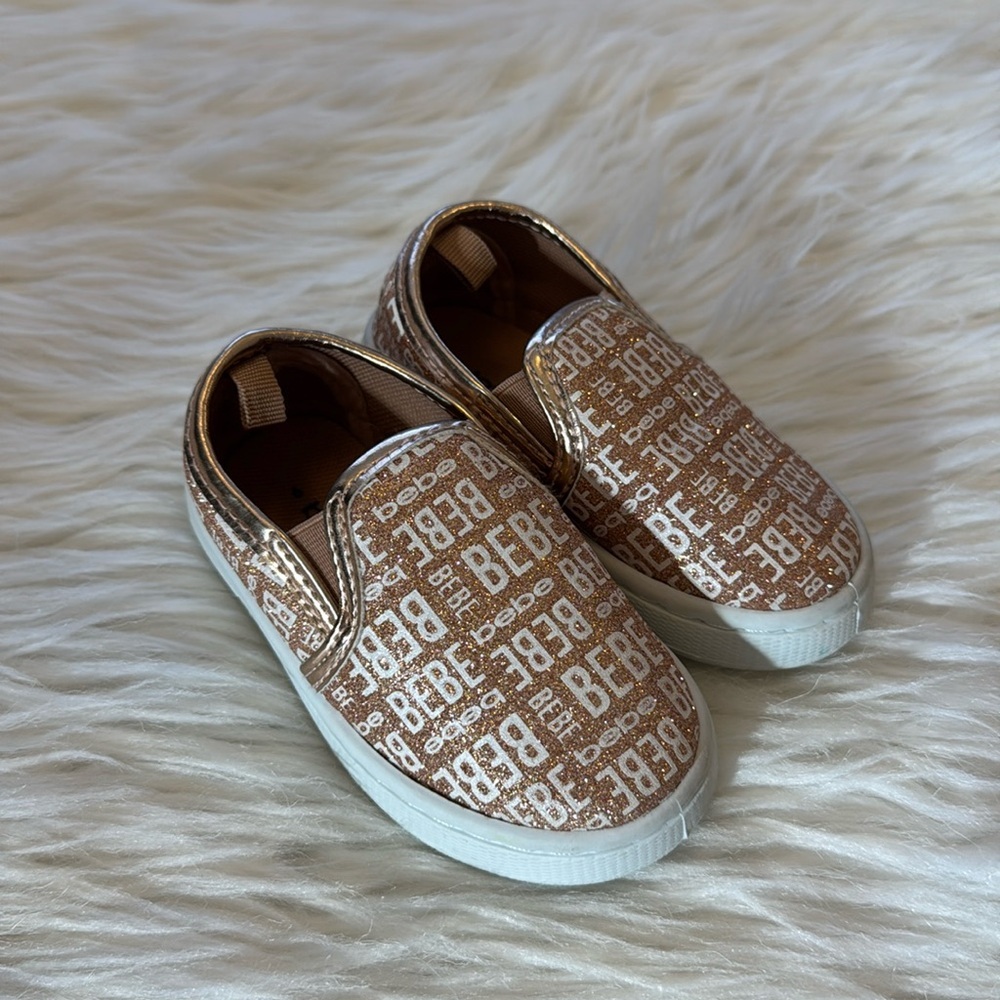 BEBE toddler shoes size 6 color gold
